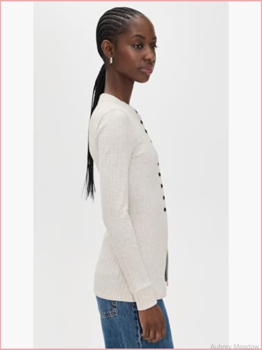 Ribbed Jersey Long Sleeve Cardigan Top - Picture 4 of 6